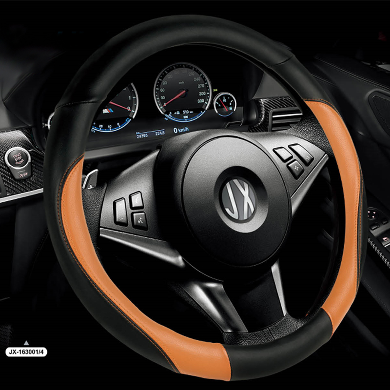 JX163001 38cm Durable 3-spoke PU Material Eco-friendly Steering Wheel Cover