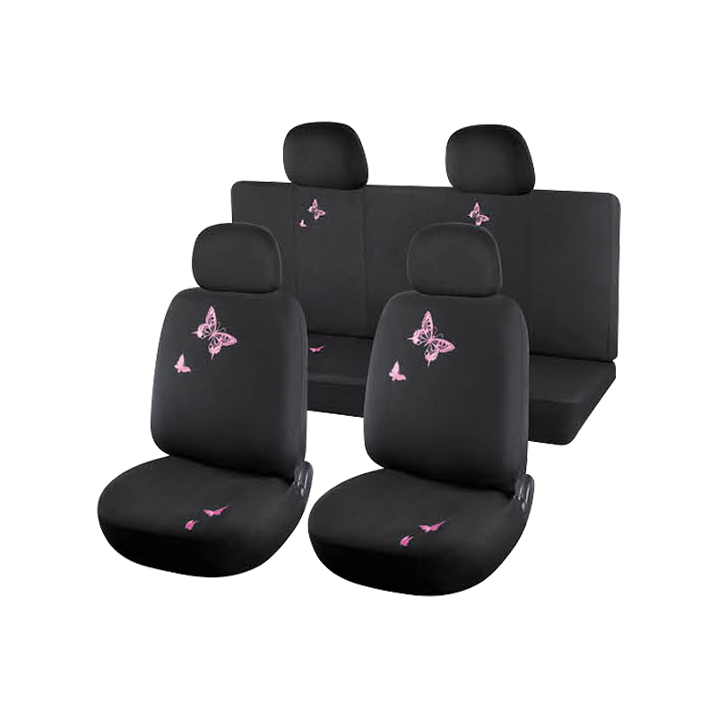 JX-211079  CAR PASS Universal Pretty Flying Butterfly Car Seat Covers Full Set, Fit for Women Cute Girls sedans,cars,vans ,Airbag Compatible